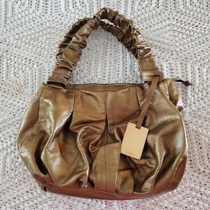 Vintage Furla Shoulder Bag Medium Leather‎ Ruched Strap Italy Purse Handbag